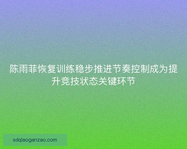 陈雨菲恢复训练稳步推进节奏控制成为提升竞技状态关键环节